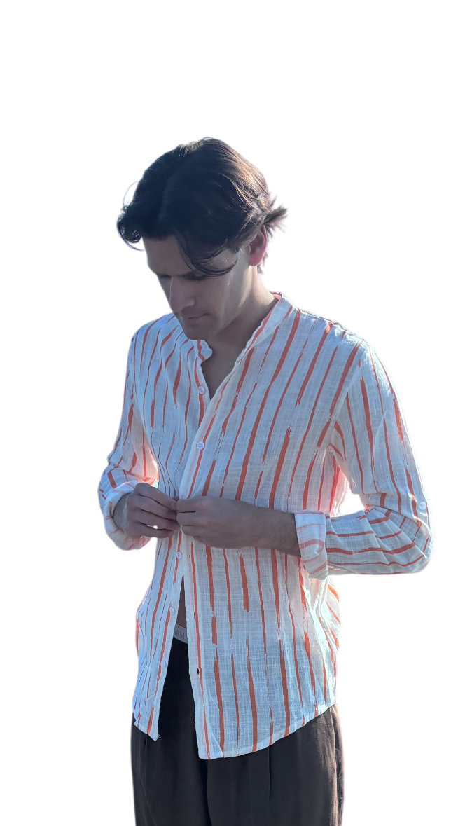 Camicia Lino Oriente Orange