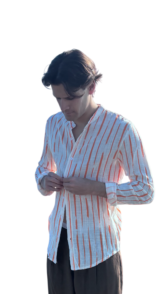 Camicia Lino Oriente Orange